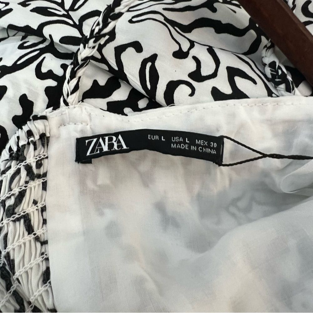 Zara Black and White Floral Print Sundress - Picture 5 of 7
